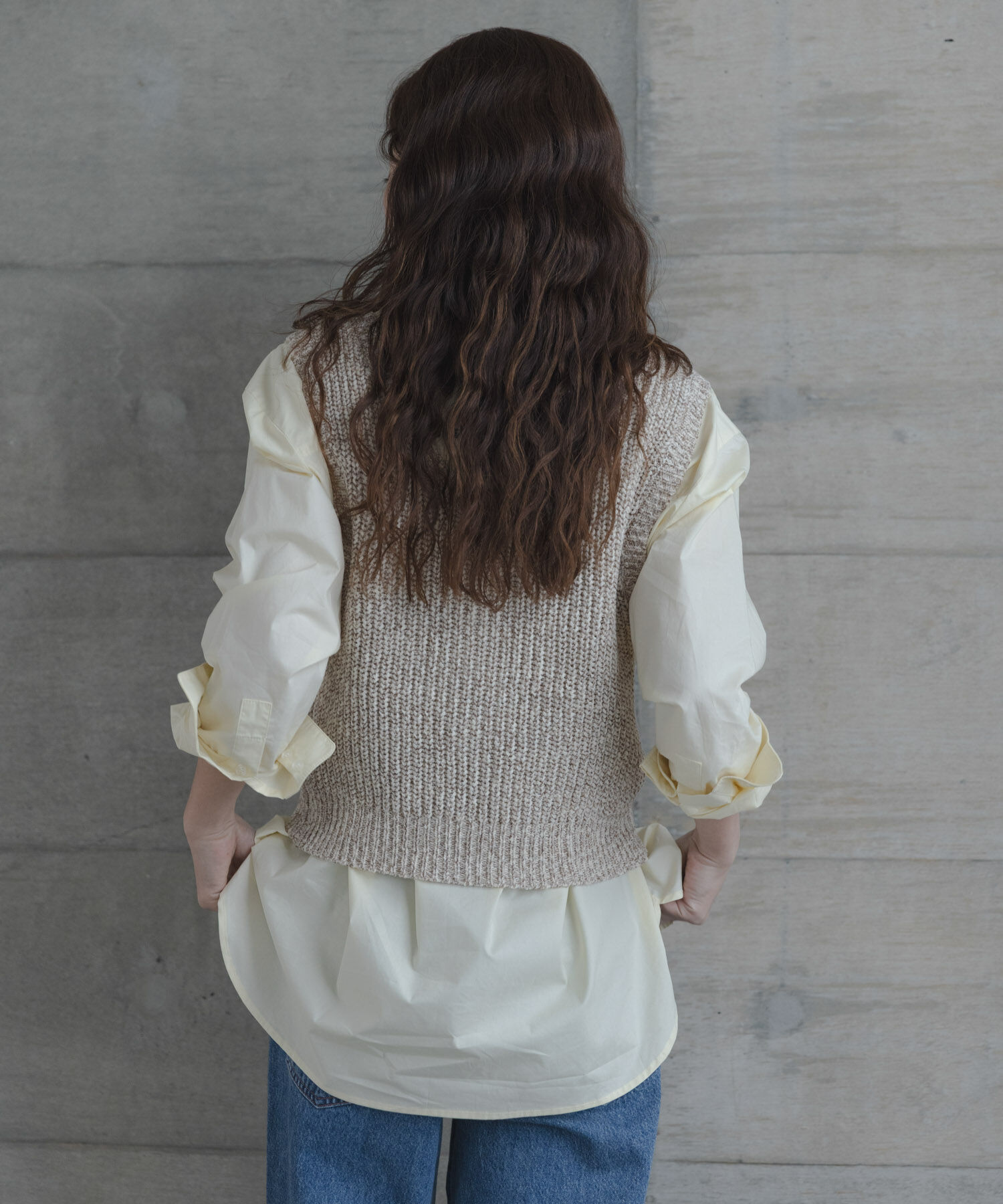 Sonny Label 「メランジテープヤーンUネックニットベスト」|ベスト・ジレ|