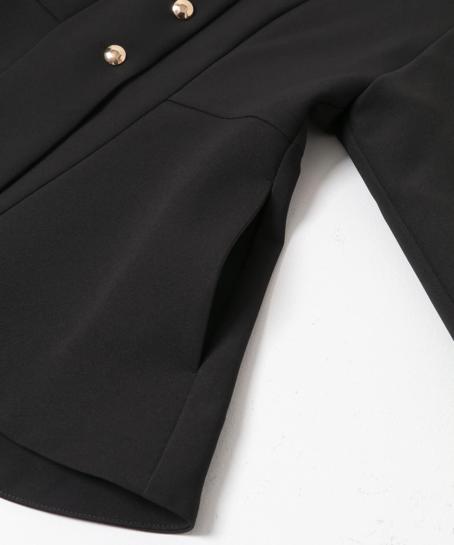 URBAN RESEARCH ROSSO「『WEB限定』デザインボタンペプラムツイルジャケット」|ノーカラージャケット|