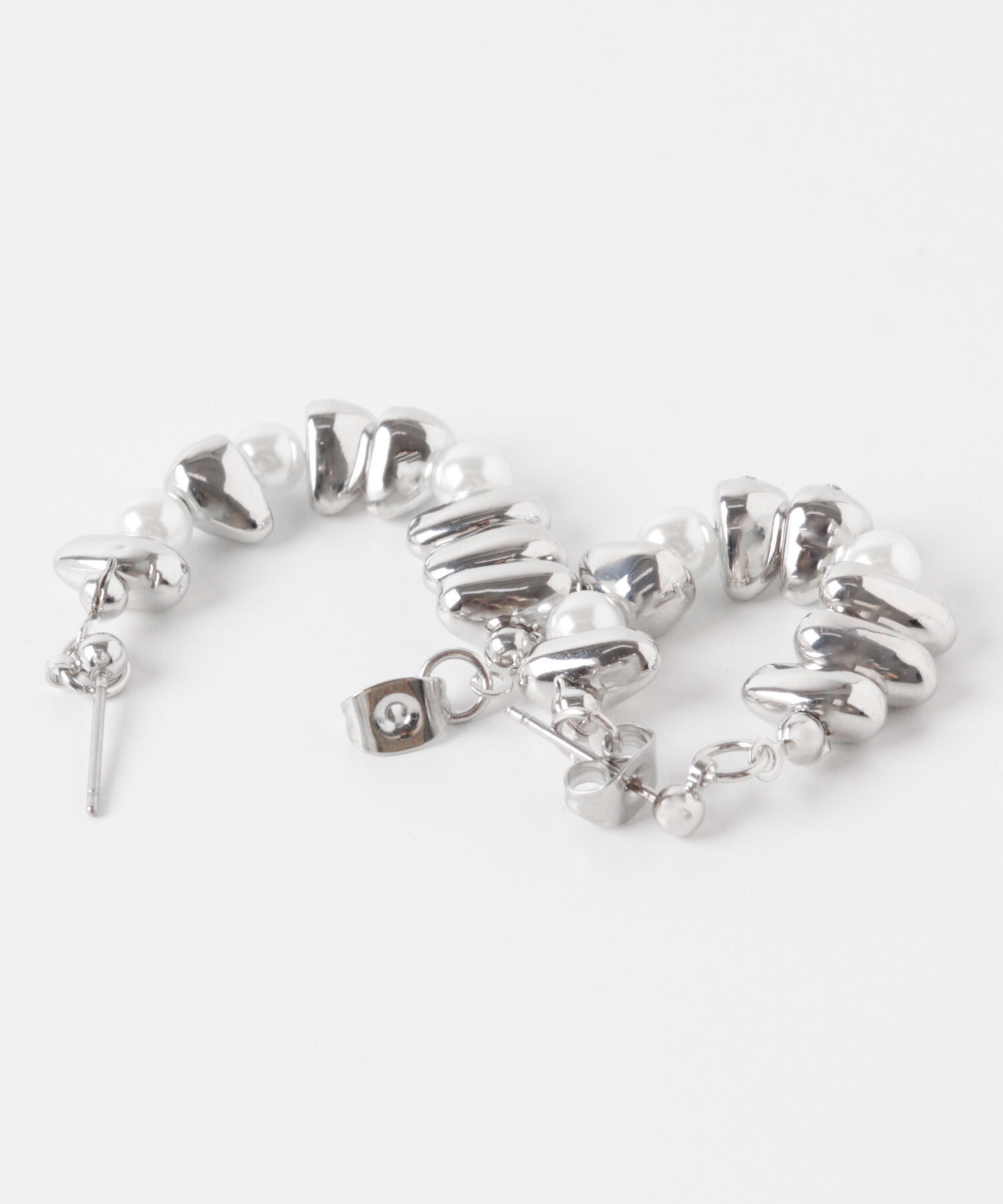 SMELLY「ストーンモチーフパールフープピアス」|ピアス|