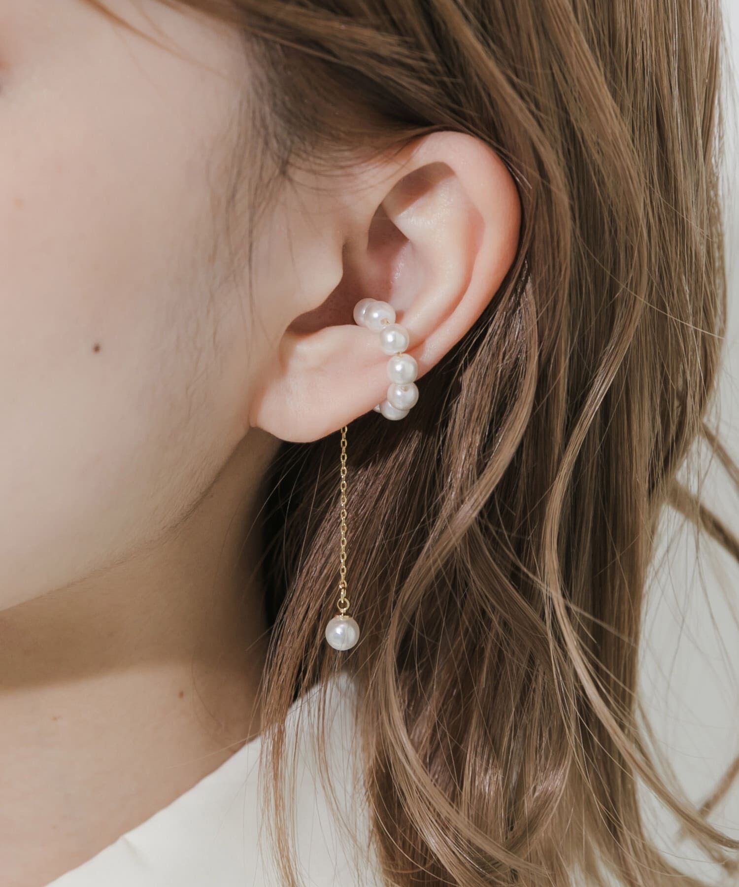 SMELLY「パールチェーンイヤカフ」|イヤリング|