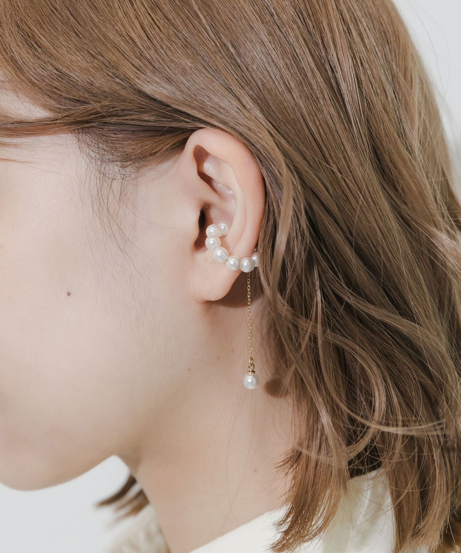 SMELLY「パールチェーンイヤカフ」|イヤリング|