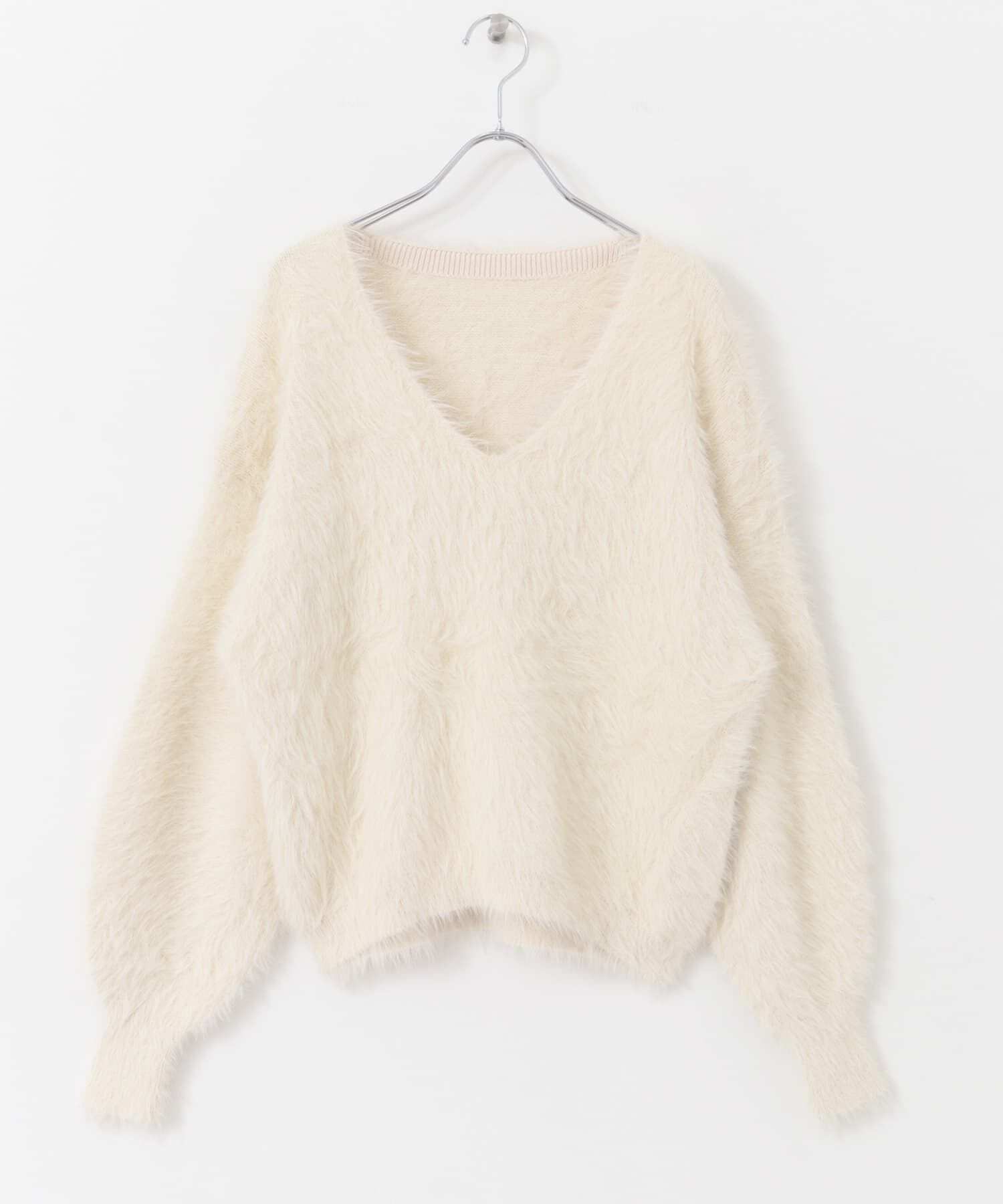  「シャギーVネックニット」|ニット・セーター|