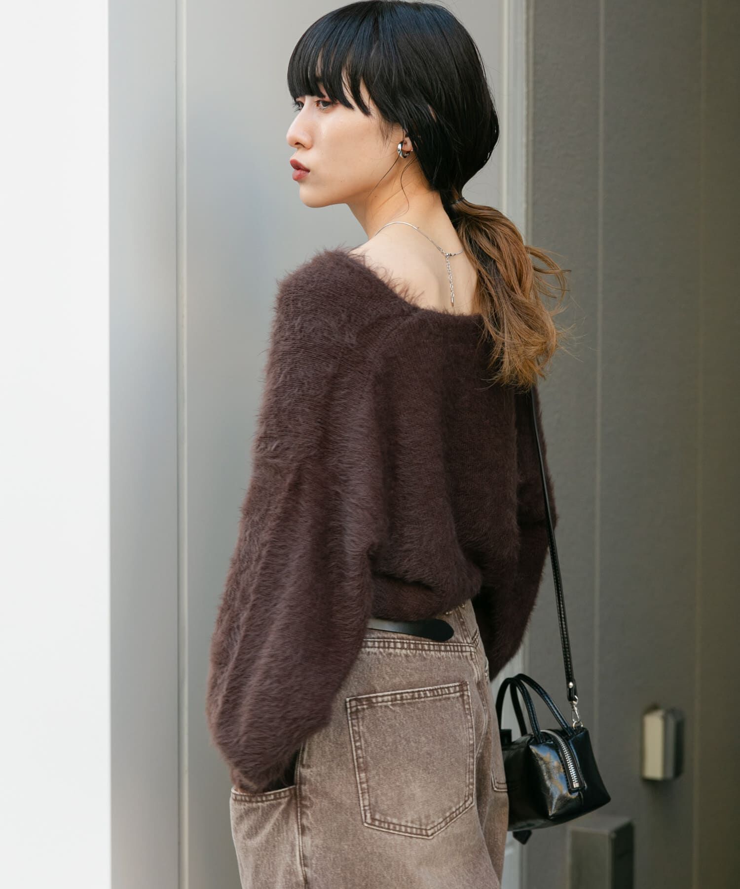  「シャギーVネックニット」|ニット・セーター|