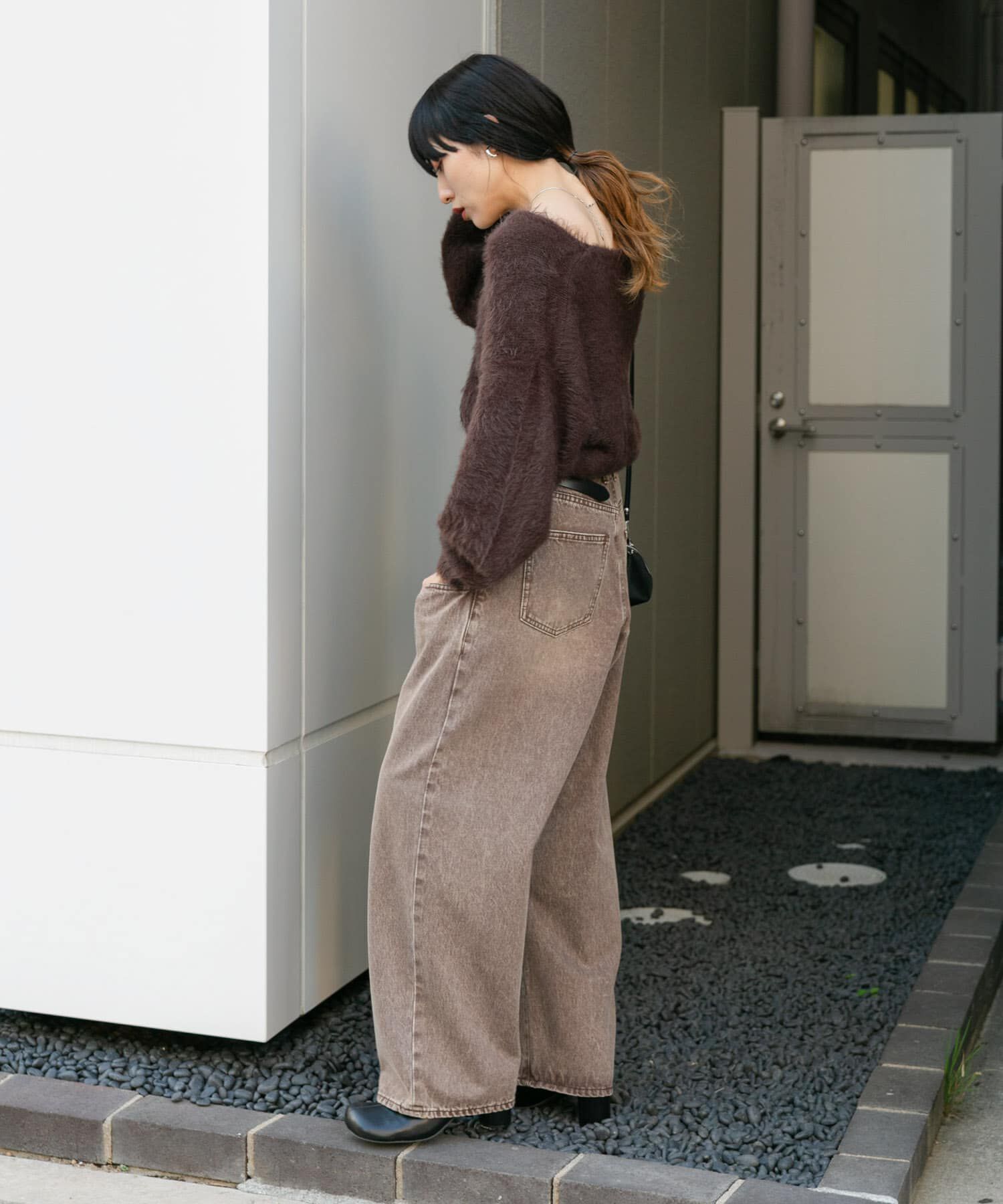  「シャギーVネックニット」|ニット・セーター|