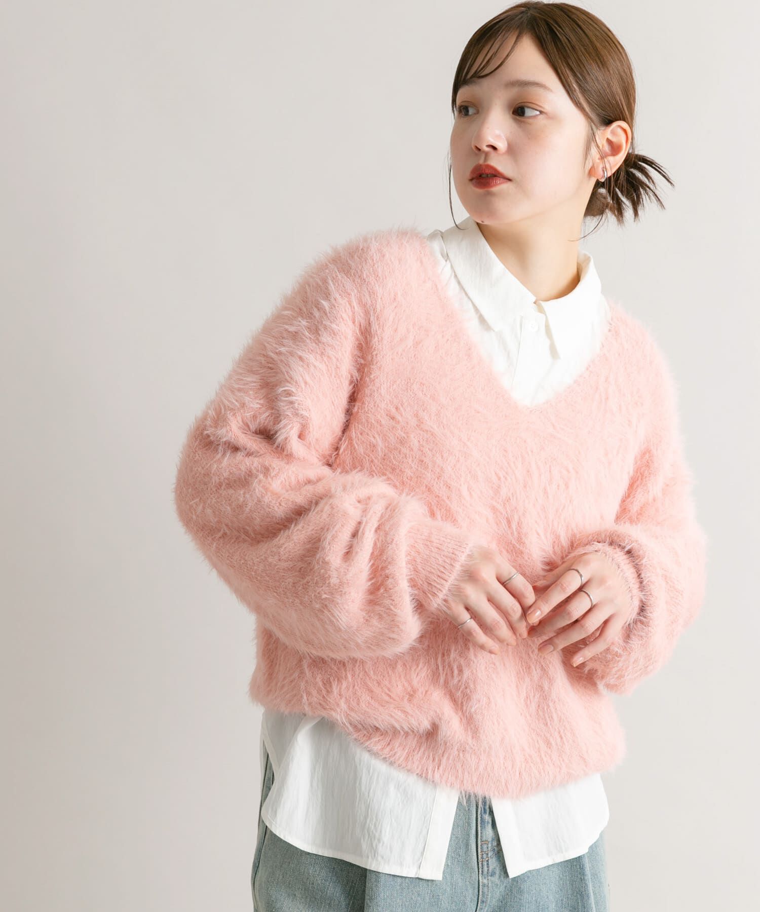  「シャギーVネックニット」|ニット・セーター|