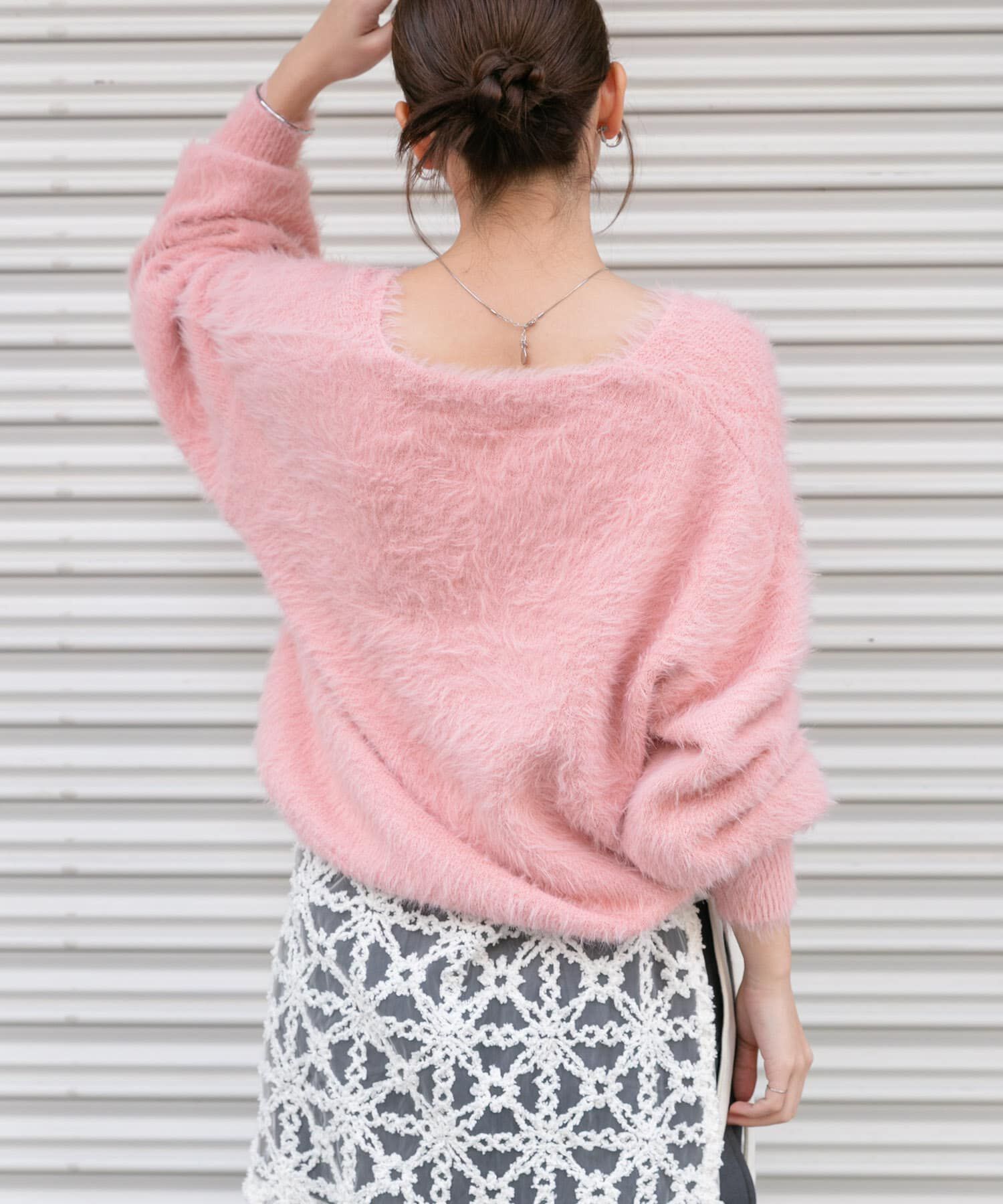  「シャギーVネックニット」|ニット・セーター|