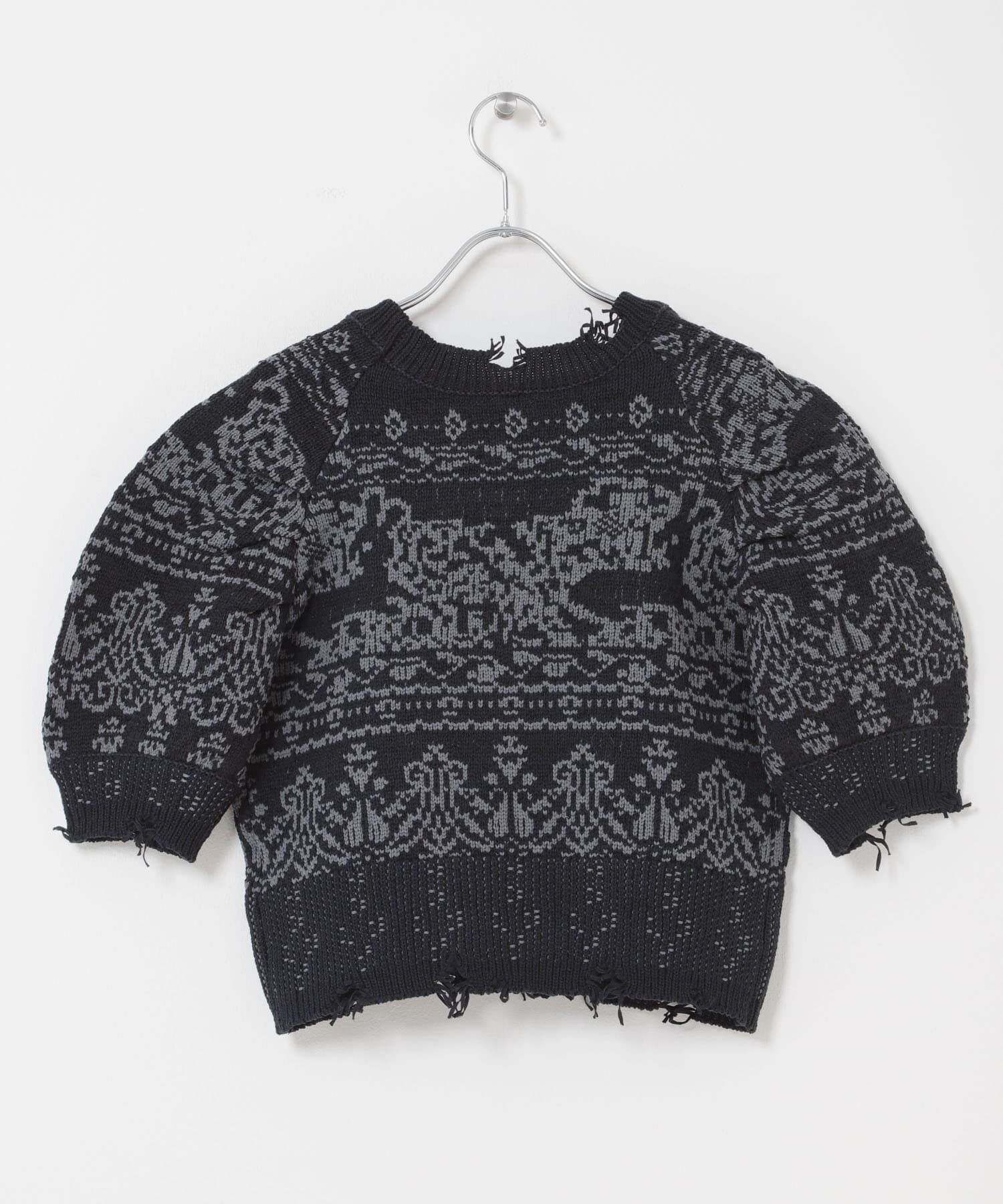  「ジャガードハーフスリーブニット」|ニット・セーター|