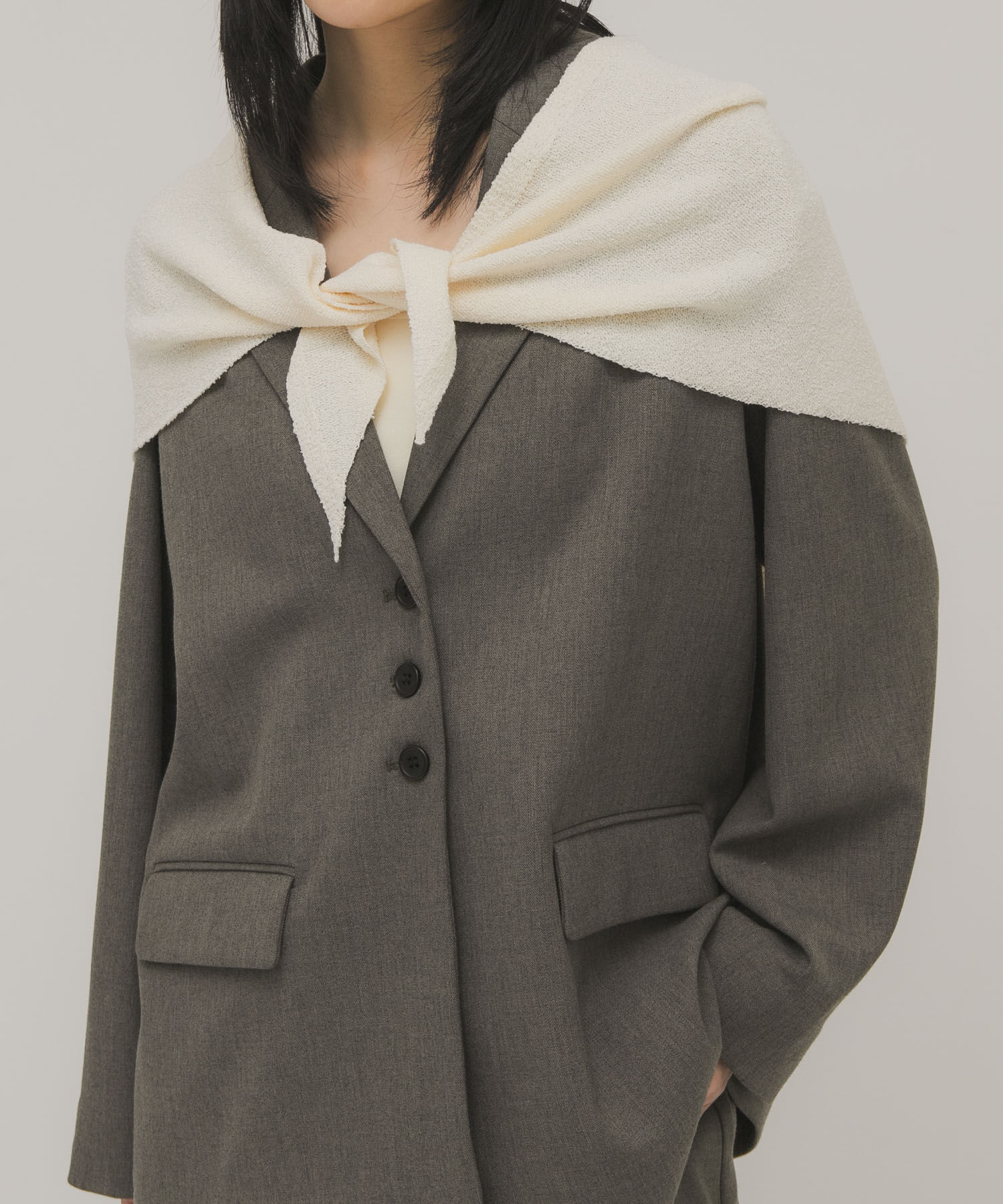  「ミニブークレトライアングルスカーフ」|バンダナ・スカーフ|アイボリー