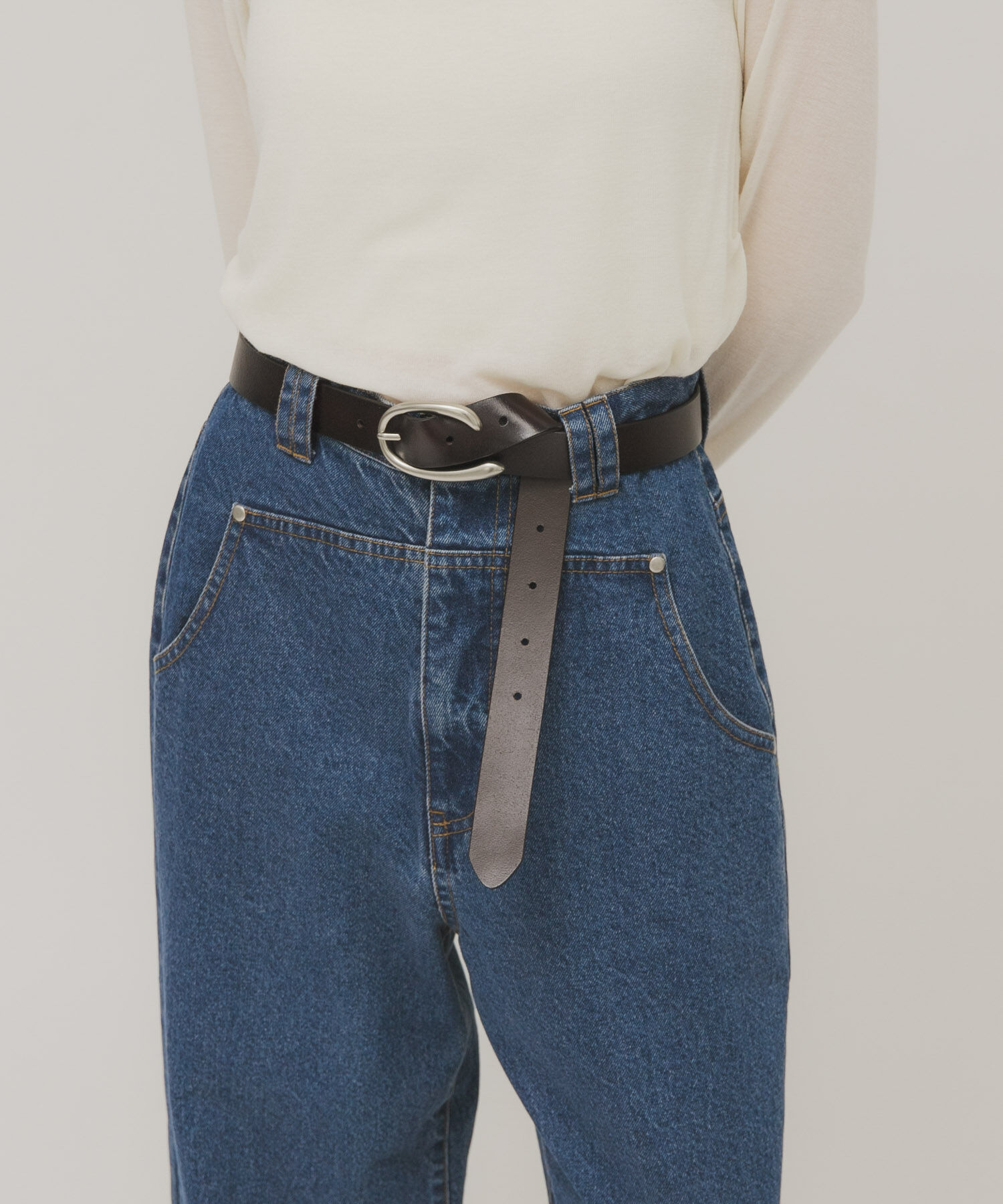  「バックルデザインレザーベルト」|ベルト|