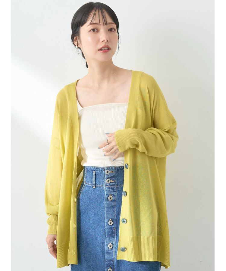 earth music&ecology「シアーBIGカーディガン」|カーディガン|Yellow