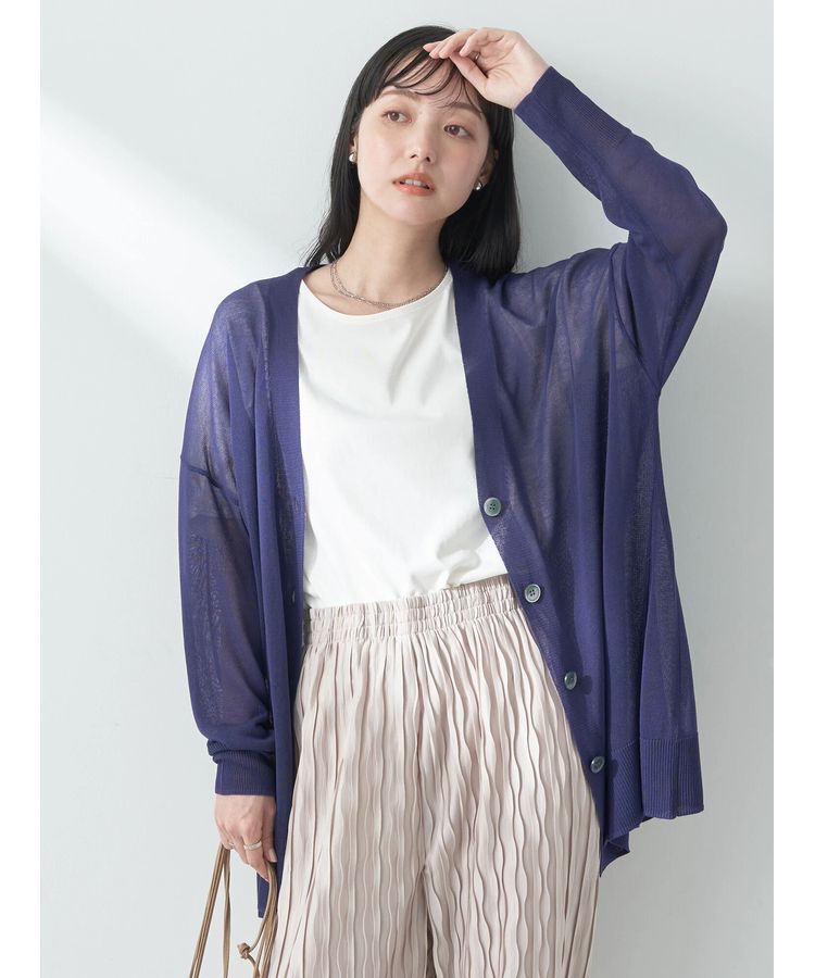 earth music&ecology「シアーBIGカーディガン」|カーディガン|Blue