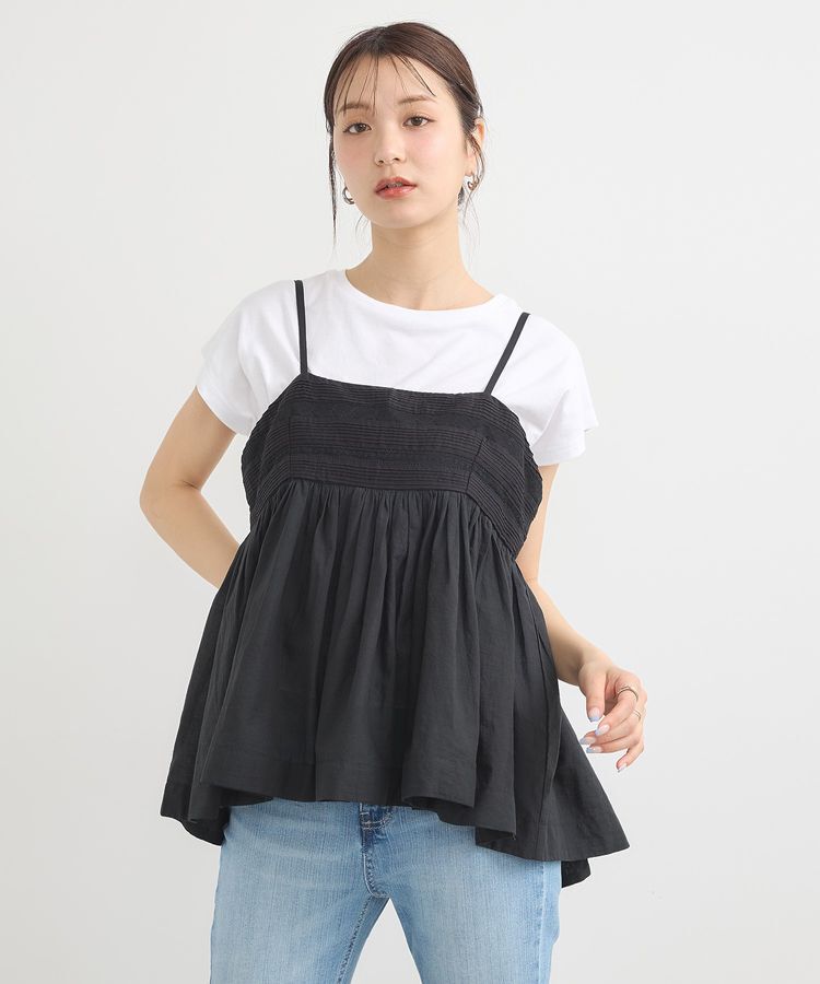 earth music&ecology「SET2点レースキャミ+フレンチTee」|Tシャツ・カットソー|