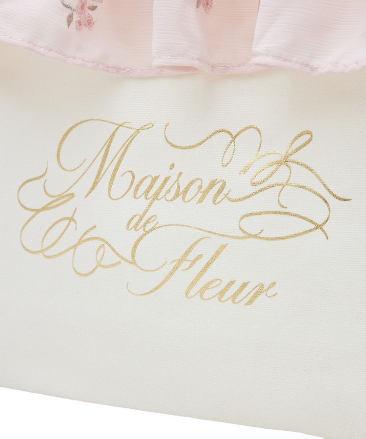 Maison de FLEUR「ローズリボン刺繍キャンバストートバッグ」|トートバッグ|