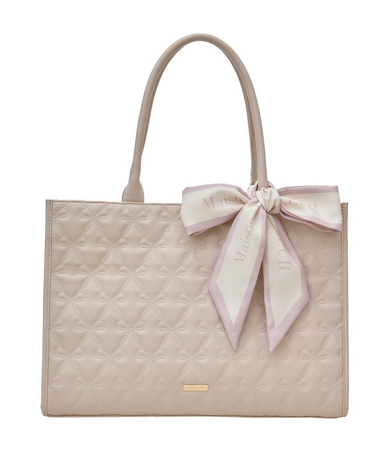Maison de FLEUR「スカーフ付リボンキルティングトートバッグ」|トートバッグ|