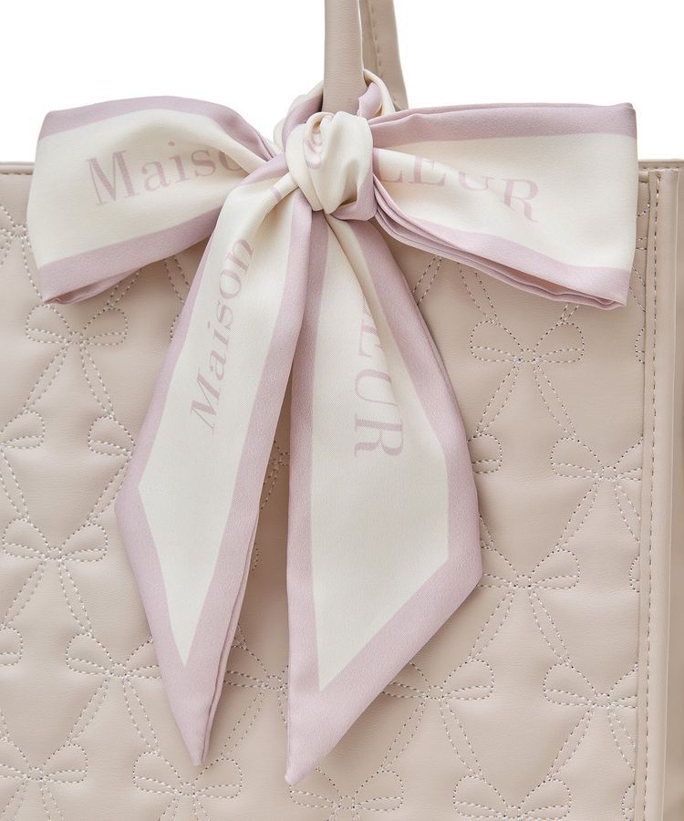 Maison de FLEUR「スカーフ付リボンキルティングトートバッグ」|トートバッグ|