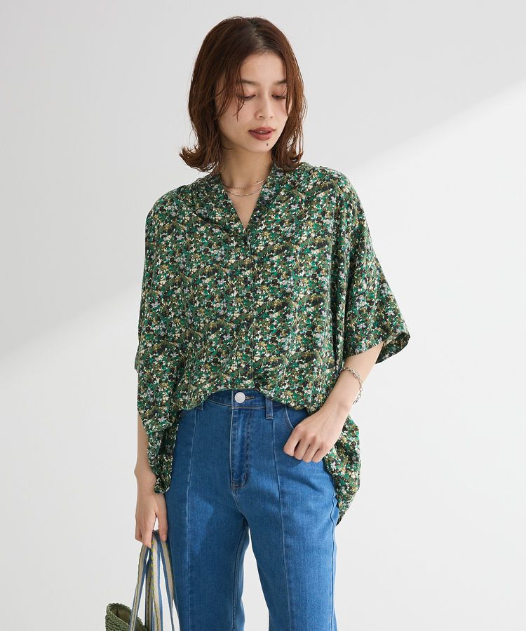 Green Parks「アソート柄さらっとレーヨンブラウス」|シャツ・ブラウス|フラワー