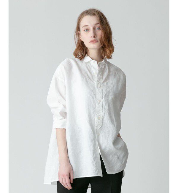 allureville「【TICCA(ティッカ)】 LINEN SQUARE BIG SHIRT」|シャツ・ブラウス|ホワイト