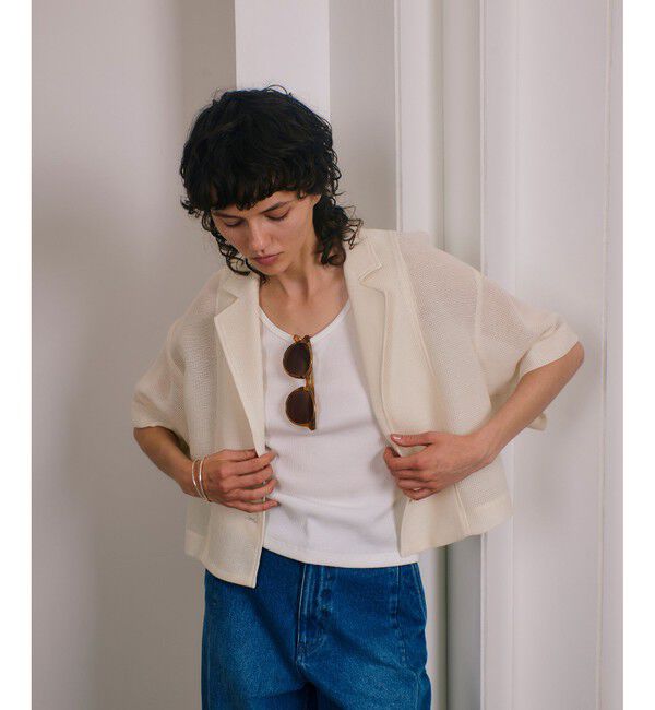 allureville「リオペルメッシュショートジャケット」|その他|オフホワイト