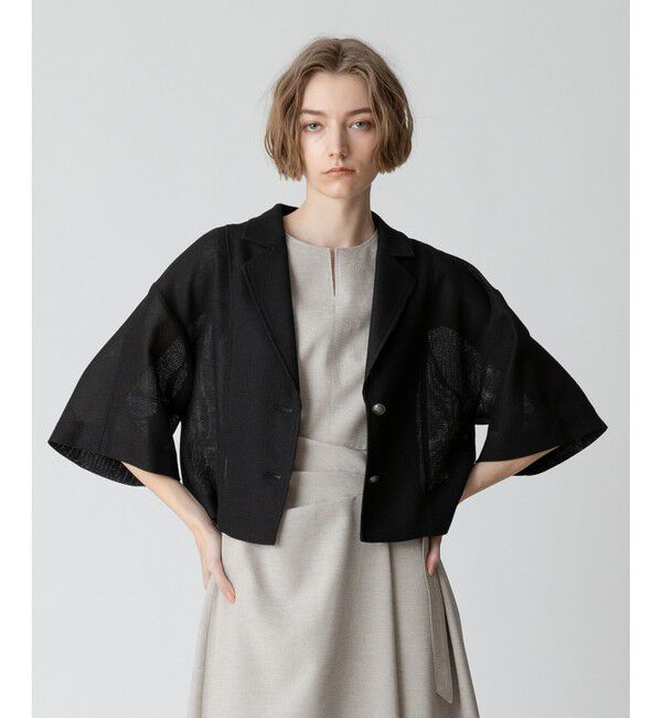 allureville「リオペルメッシュショートジャケット」|その他|ブラック