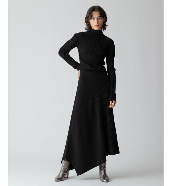 allureville「アシンメトリーヘムワンピース」|ワンピース|ブラック