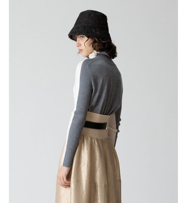 allureville「バイカラータートルプルオーバー」|ニット・セーター|