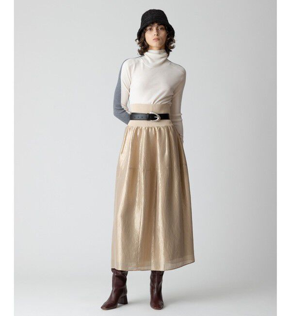 allureville「バイカラータートルプルオーバー」|ニット・セーター|