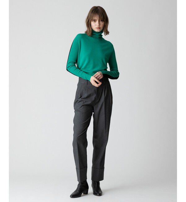 allureville「バイカラータートルプルオーバー」|ニット・セーター|