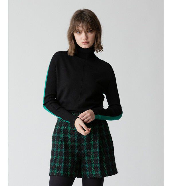 allureville「バイカラータートルプルオーバー」|ニット・セーター|