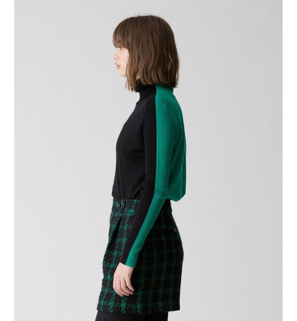 allureville「バイカラータートルプルオーバー」|ニット・セーター|