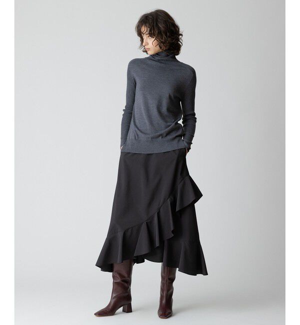 allureville「バイカラータートルプルオーバー」|ニット・セーター|