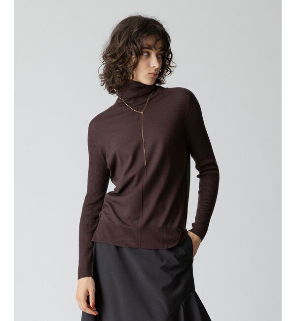 allureville「バイカラータートルプルオーバー」|ニット・セーター|