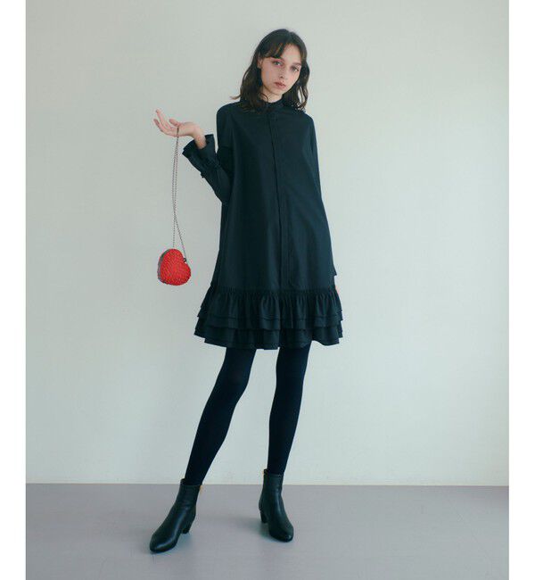 LOULOU WILLOUGHBY「【LOULOU WILLOUGHBY】ティアードフリルワンピース」|ワンピース|ブラック