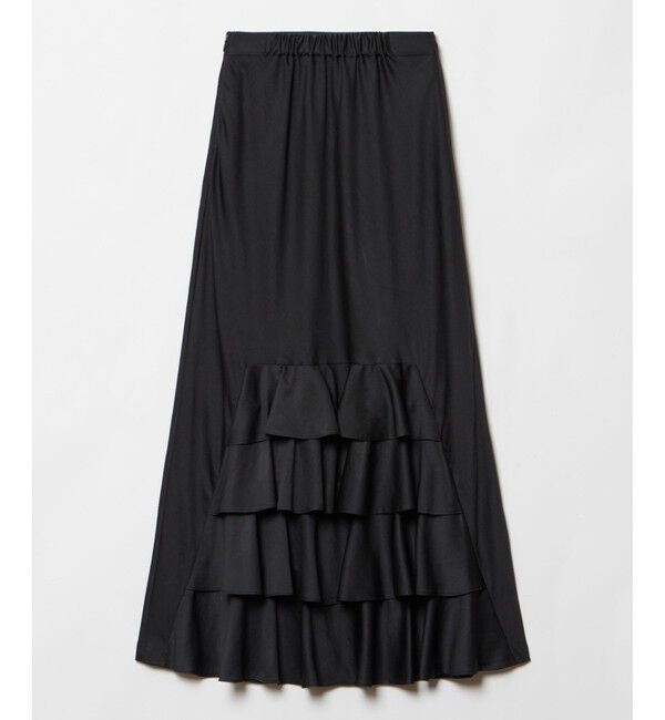 allureville「ソフトサテンバックフリルナロースカート」|スカート|