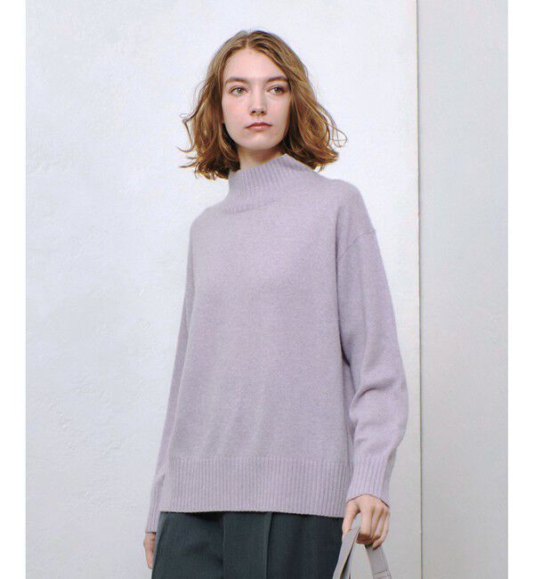 allureville「シャイニーラクーンバックスリットプルオーバー」|ニット・セーター|