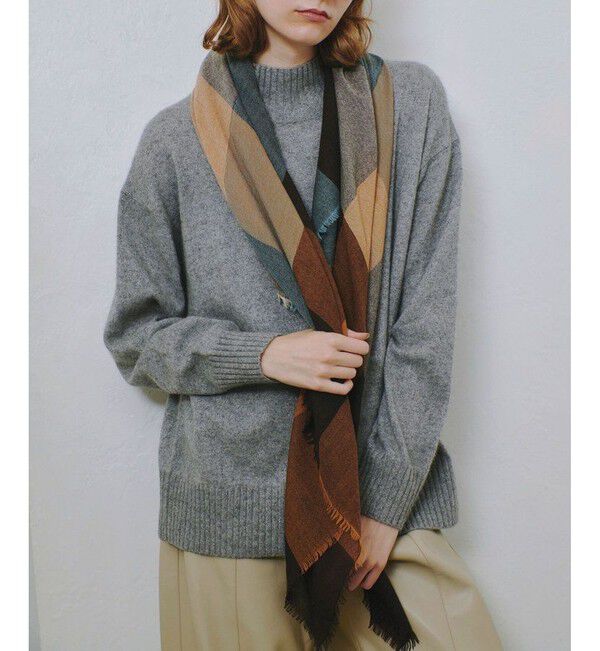 allureville「シャイニーラクーンバックスリットプルオーバー」|ニット・セーター|グレー