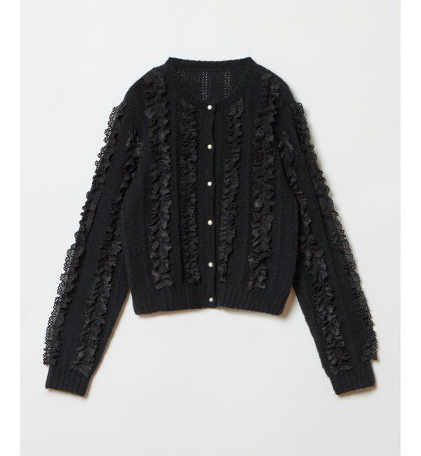 LOULOU WILLOUGHBY「【LOULOU WILLOUGHBY】レーストリミングカーディガン」|カーディガン|