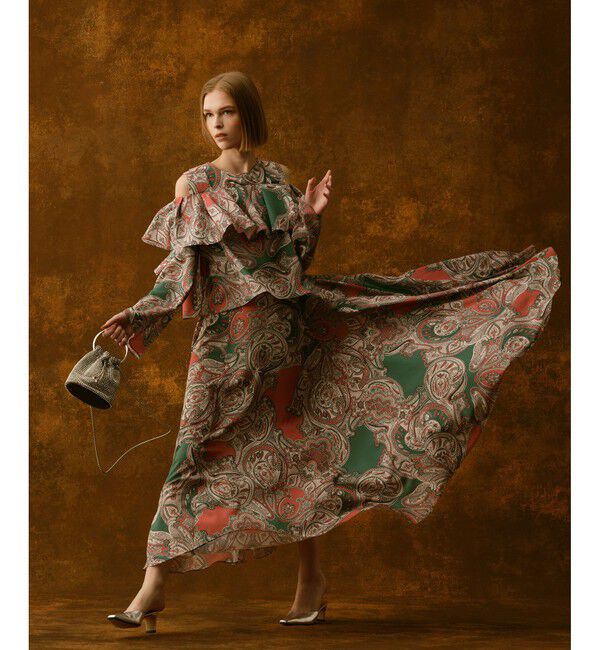 LOULOU WILLOUGHBY「【LOULOU WILLOUGHBY】RATTIペイズリーフレアワンピース」|ワンピース|