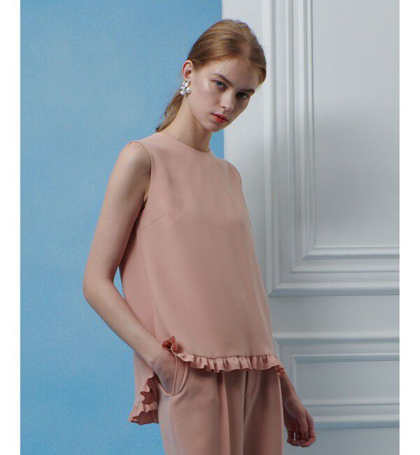 LOULOU WILLOUGHBY「【LOULOU WILLOUGHBY】パールネックレス付きフリルブラウス」|シャツ・ブラウス|