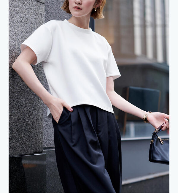 ur's「ボンディングクロップドプチハイネックTシャツ」|Tシャツ・カットソー|