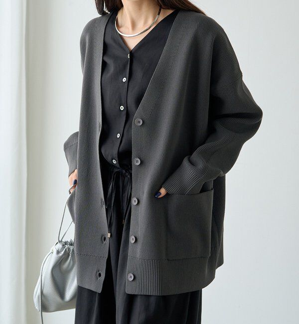  「【WEB限定/Du noir】スポンディッシュBIG Vネックカーディガン」|カーディガン|