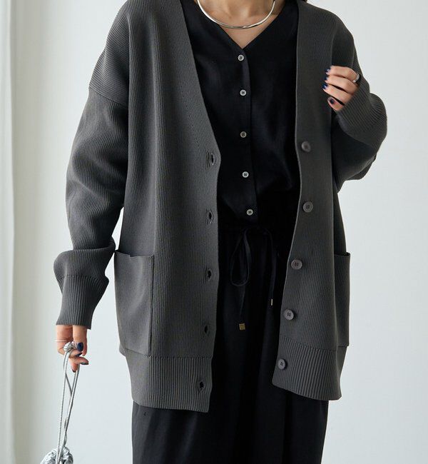  「【WEB限定/Du noir】スポンディッシュBIG Vネックカーディガン」|カーディガン|