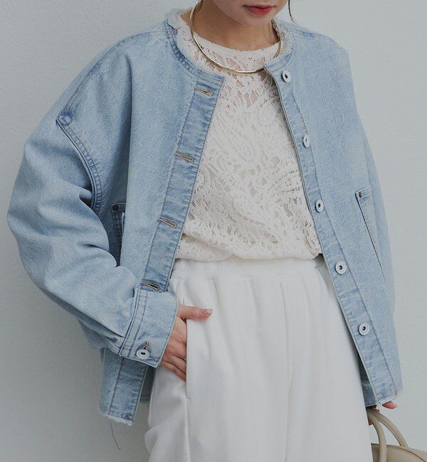  「セルビッチデニムノーカラージャケット」|テーラードジャケット|