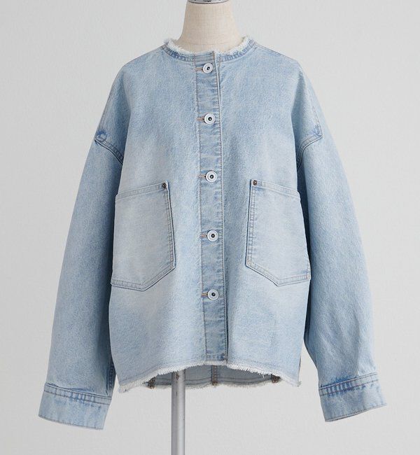  「セルビッチデニムノーカラージャケット」|テーラードジャケット|