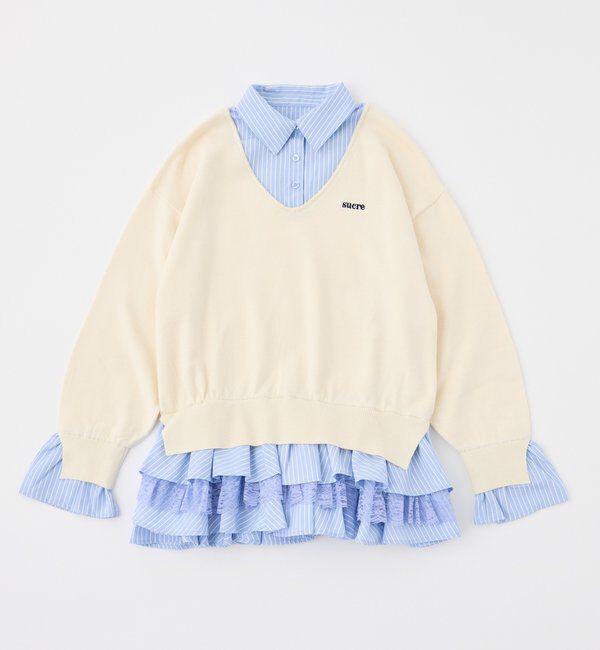  「ニットドッキングチュニックシャツワンピ」|ワンピース|