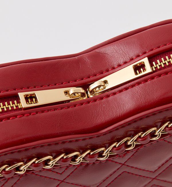  「【Heart Collection】リボン付きキルティングハートバッグ」|ショルダー・メッセンジャー|