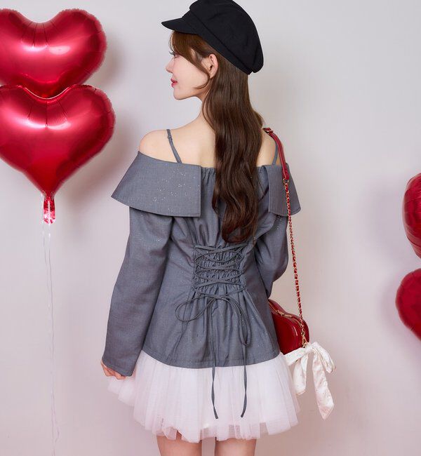  「【Heart collection】ハートボタン切替ミニワンピース」|ワンピース|