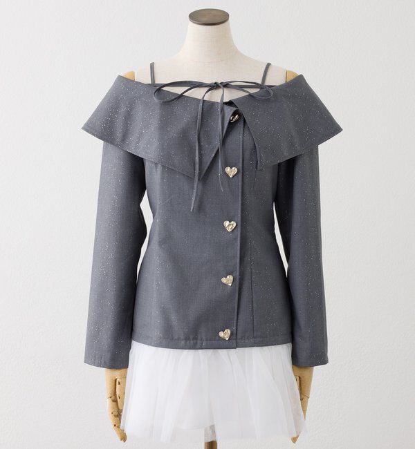  「【Heart collection】ハートボタン切替ミニワンピース」|ワンピース|