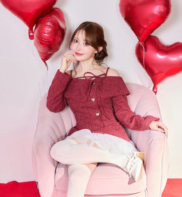  「【Heart collection】ハートボタン切替ミニワンピース」|ワンピース|