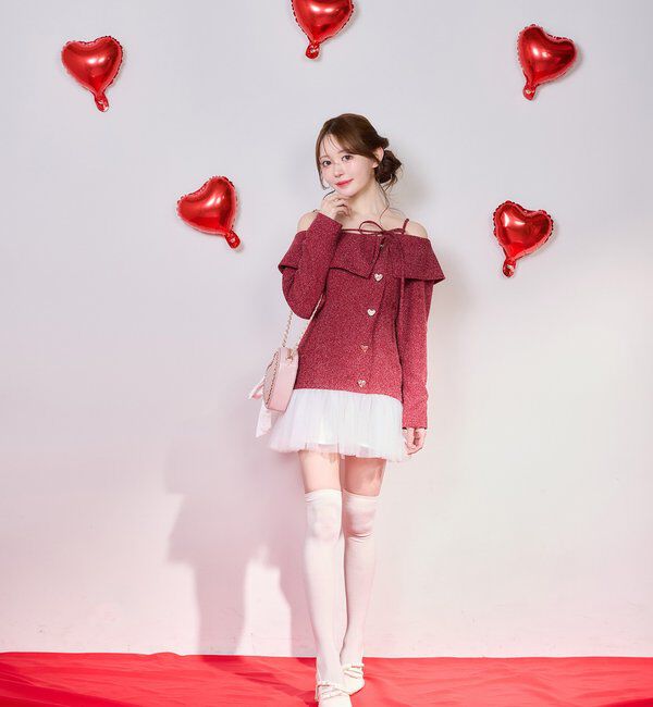  「【Heart collection】ハートボタン切替ミニワンピース」|ワンピース|