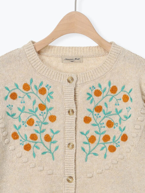 Samansa Mos2「【マカベアリス&times;Samansa Mos2】果物柄刺繍カーデ」|カーディガン|